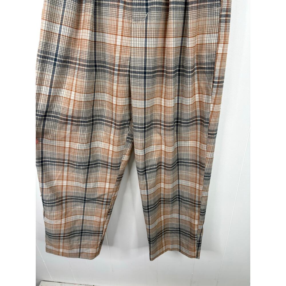 ✨2/$30✨ Urban Outfitters Paige Yellow Plaid High Rise Crop Pants Small Pleated - Picture 5 of 8